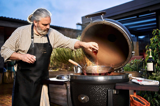 Kamado "Avantgard", Keramikgrill, B 135 cm x H 129 cm, 165 kg, 52 cm Grillrost, inkl. Fahrgestell & Seitentische