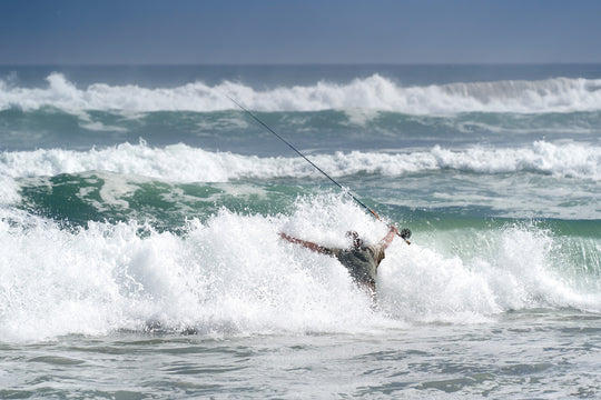 "Brandungsfischen" - Foto-Leinwand matt 70 cm x 105 cm